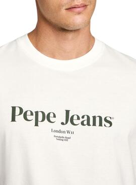 T-shirt Pepe Jeans Dale blanc cassé pour homme