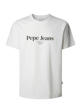 T-shirt Pepe Jeans Dale blanc cassé pour homme