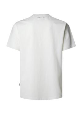 T-shirt Pepe Jeans Dale blanc cassé pour homme
