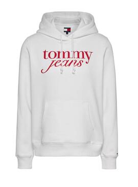 Sweat à capuche Tommy Jeans Ess Logo blanc pour femme
