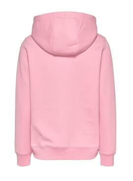 Sweat à capuche Tommy Jeans Ess Logo rose pour femme