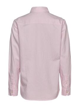 Chemise Tommy Jeans à rayures Oxford rose pour femme