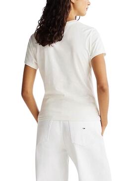 T-shirt Tommy Jeans Slim Essential blanc pour femme