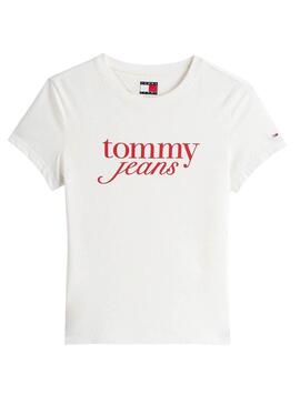 T-shirt Tommy Jeans Slim Essential blanc pour femme