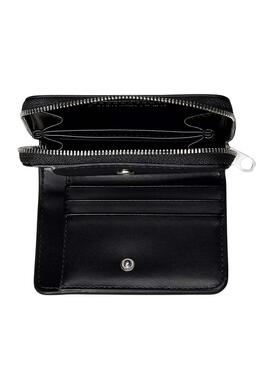 Portefeuille Calvin Klein Jeans Emblem noir pour femme.