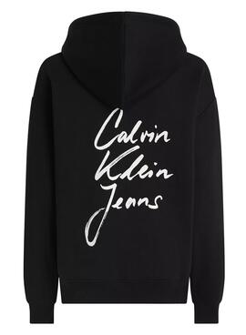 Sweatshirt Calvin Klein Jeans Script noire pour femme