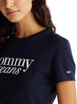 Maillot Tommy Jeans Slim Essential marine pour femme