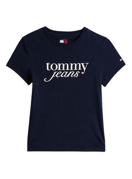Maillot Tommy Jeans Slim Essential marine pour femme