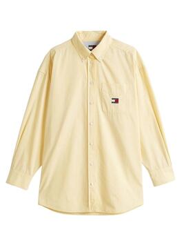 Chemise Tommy Jeans Badge jaune pour femme