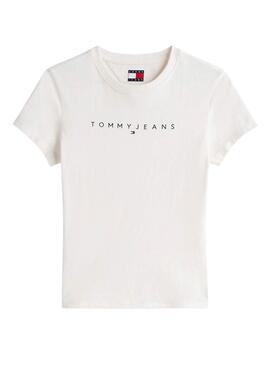 T-shirt Tommy Jeans Slim Linear beige pour femme