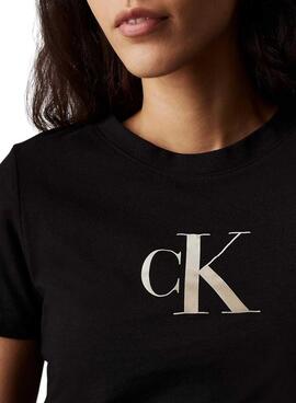 T-shirt Calvin Klein Gradient noir pour femme