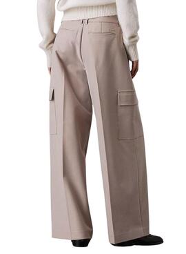 Pantalon Calvin Klein Jeans Tailored beige pour femme