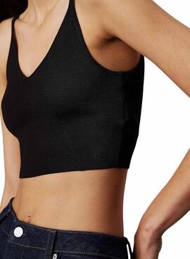 Haut Calvin Klein Jeans en rayonne noir pour femme