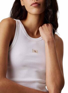 T-shirt Calvin Klein Jeans Tank blanc pour femme