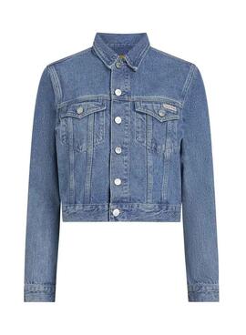 Veste en jean Calvin Klein Jeans Cropped des années 90 pour femme