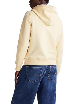 Sweat à capuche Tommy Jeans Linear Hoodie jaune pour femme