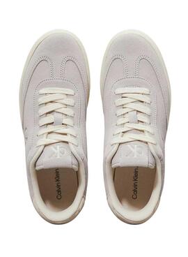 Sneakers Calvin Klein Jeans Classic Cupsole gris pour femme.
