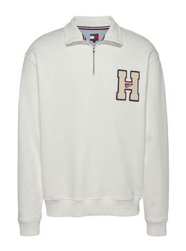 Sweat à capuche Tommy Jeans Patch Logo beige pour homme
