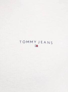 T-shirt Tommy Jeans Linear Chest beige pour homme