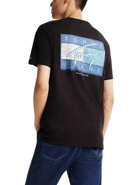 T-shirt Tommy Jeans Flag noir pour homme