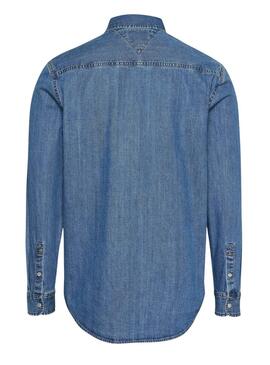Chemise Tommy Jeans Mid bleue pour homme