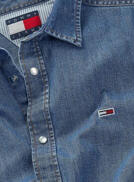 Chemise Tommy Jeans Mid bleue pour homme