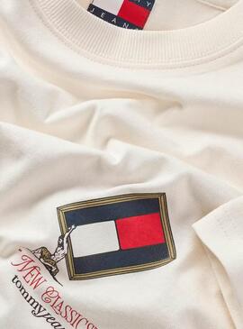 T-shirt Tommy Jeans Ancient blanche pour homme.