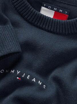 Maillot Tommy Jeans Linear marine pour homme