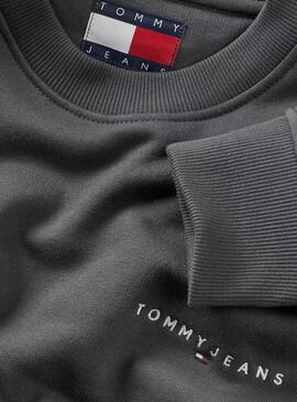Sweatshirt Tommy Jeans Linear noir pour homme