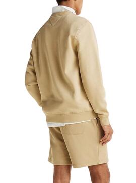 Sweat à capuche Tommy Jeans Linear beige pour homme