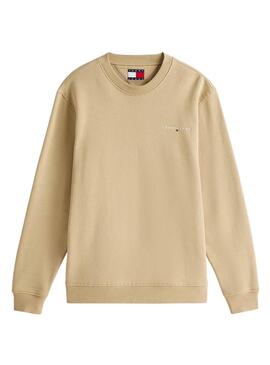 Sweat à capuche Tommy Jeans Linear beige pour homme
