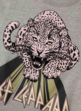 T-shirt Name It Jikki léopard gris pour fille