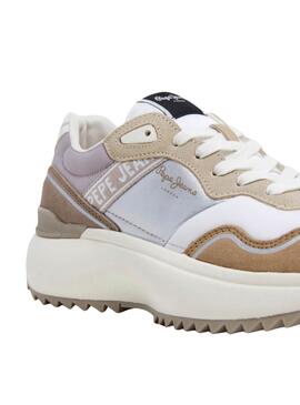 Chaussures Pepe Jeans Kimi Glam blanc et argent pour femme