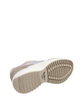 Chaussures Pepe Jeans Kimi Glam blanc et argent pour femme