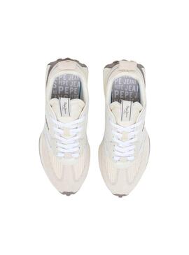 Sneakers Pepe Jeans Lucky beige pour femme