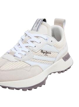 Sneakers Pepe Jeans Lucky beige pour femme
