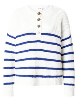 Maillot Vila Viking blanc et bleu pour femme