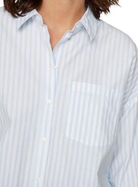 Chemise Vila Vidarma bleue et blanche pour femme