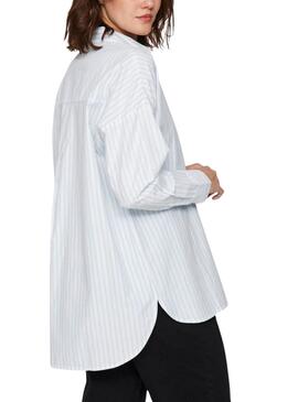 Chemise Vila Vidarma bleue et blanche pour femme