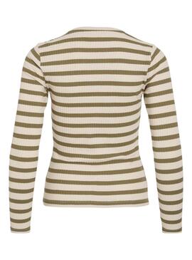 T-shirt Vila Viamelie vert et beige pour femme