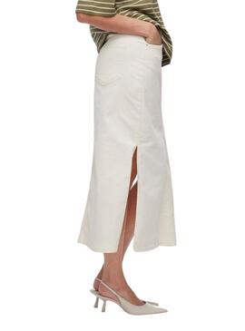 Jupe Vila Vinus beige pour femme