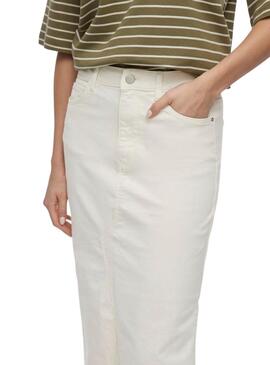 Jupe Vila Vinus beige pour femme