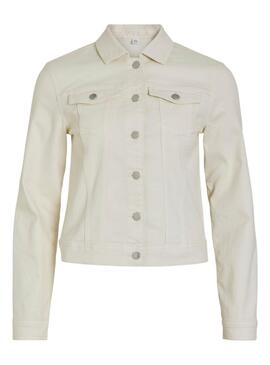 Veste en jean Vila Vinus blanche pour femme