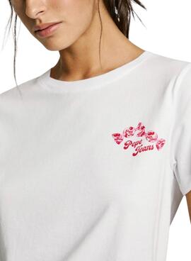 T-shirt Pepe Jeans Rosey blanc pour femme