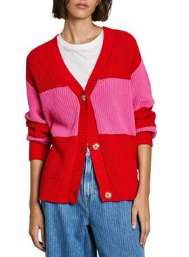 Veste Pepe Jeans Paloma rouge et rose pour femme