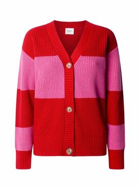 Veste Pepe Jeans Paloma rouge et rose pour femme