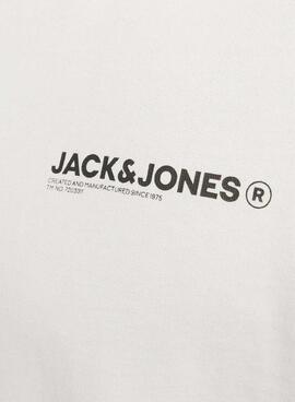 Sweat à capuche Jack and Jones Hawaii beige pour homme