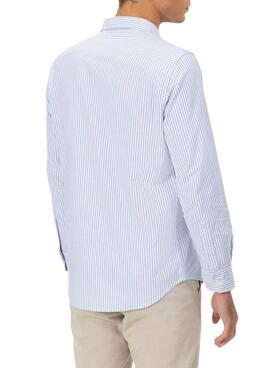 Chemise El Pulpo Oxford rayures blanches et bleues pour homme