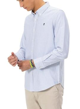 Chemise El Pulpo Oxford rayures blanches et bleues pour homme