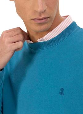 Sudadera El Pulpo bleu saphir pour homme.